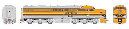 Rapido Trains 23510 HO Scale Alco PA1 - ESU LokSound and DCC -- Denver & Rio Grande Western 6013 (4-Stripe, Aspen Gold, silver)
