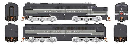 Rapido Trains 23527 HO Scale Alco PA1 - PB1 Set - ESU LokSound and DCC -- New York Central 4203, 4303 (Lightning Stripe, 2-Tone Gray)
