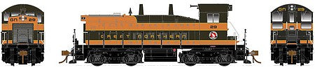 Rapido Trains 27533 HO Scale EMD-GMD SW1200 - LokSound and DCC -- Great Northern 33 (Omaha Orange, Pullman Green, yellow)