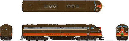 Rapido Trains 28023 HO Scale EMD E8A - Standard DC -- Illinois Central 4032 (brown, orange, green Diamond Logo)