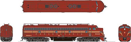 Rapido Trains 28030 HO Scale EMD E8A - Standard DC -- Pennsylvania Railroad 5809 (5-Stripe, Tuscan, yellow)