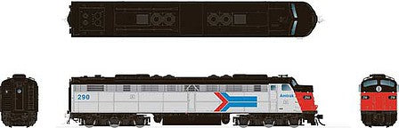 Rapido Trains 28502 HO Scale EMD E8A - Sound and DCC -- Amtrak 291 (Phase I, silver, red, blue, black, Arrow Logo)