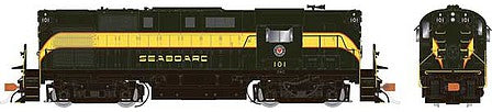 Rapido Trains 31588 HO Scale Alco RS11 - Sound and DCC -- Seaboard Air Line 104 (As-Delivered, green, yellow)