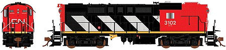 Rapido Trains 32018 HO Scale MLW RS18 - Standard DC -- Canadian National 3114 (Seargent Stripes, black, red, white)