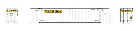 Rapido Trains 402018 HO Scale 53' High-Cube Container 2-Pack - Ready to Run -- JB Hunt 230041, 230072 (white, yellow)