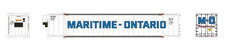 Rapido Trains 402023 HO Scale 53' High-Cube Container 2-Pack - Ready to Run -- Maritime-Ontario MOIU #406032, 406072 (white, blue)