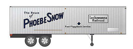Rapido Trains 403005 HO Scale Fruehauf 35' Integral-Post Volume Van Trailer - Assembled -- Delaware, Lackawanna & Western 2 (silver, black, Phoebe Snow Slogan)