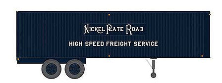 Rapido Trains 403010 HO Scale Fruehauf 35' Integral-Post Volume Van Trailer - Assembled -- Nickel Plate Road 1 (blue, High Speed Freight Service Slogan)