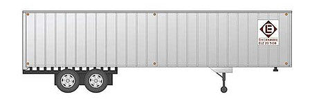 Rapido Trains 403021 HO Scale Fruehauf 40' Exterior-Post Volume Van Trailer - Assembled -- Erie Lackawanna 3 (silver, maroon Diamond Logo)