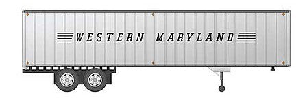 Rapido Trains 403035 HO Scale Fruehauf 40' Exterior-Post Volume Van Trailer - Assembled -- Western Maryland 2 (silver, Speed Lettering)