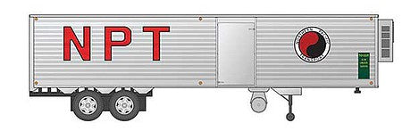 Rapido Trains 403048 HO Scale Fruehauf 40' Fluted-Side Volume Van Trailer, Side Door - Assembled -- Northern Pacific 3 (silver, red NPT, NP Transport Monad Logo)