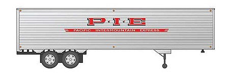 Rapido Trains 403051 HO Scale Fruehauf 40' Fluted-Side Volume Van Trailer - Assembled -- Pacific Intermountain Express 3 (silver, red)