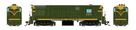 Rapido Trains 44027 HO Scale FM H16-44 Phase III - Standard DC -- Canadian National 2210 (green, gold)