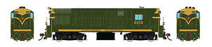 Rapido Trains 44027 HO Scale FM H16-44 Phase III - Standard DC -- Canadian National 2210 (green, gold)