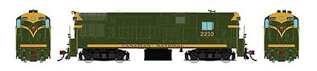 Rapido Trains 44527 HO Scale FM H16-44 Phase III - Sound and DCC -- Canadian National 2210 (green, gold)