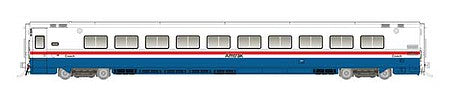 Rapido Trains 508007 N Scale LRC Coach - Ready to Run -- Amtrak (white, blue, red)
