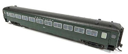 Rapido Trains 509100 N Scale Osgood Bradley Lightweight 10-Window Coach with Skirts - Ready to Run -- New Haven 8253 (Hunter Green, Plain Roof)