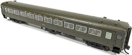 Rapido Trains 509134 N Scale Osgood Bradley Lightweight 10-Window Coach No Skirts - Ready to Run -- Seaboard Air Line 833 (Pullman Green, Hatch Roof)