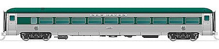 Rapido Trains 517004 N Scale New Haven 8600-Series Coach w/Skirts - Ready to Run -- New Haven #8638 (As-Delivered, stainless steel, green)