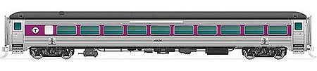 Rapido Trains 517029 N Scale New Haven 8600-Series Coach No Skirts - Ready to Run -- Massachusetts Bay Transit Authority #2562 (stainless, purple, black)