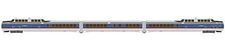 Rapido Trains 520502 N Scale United Aircraft TurboTrain 3-Car Train Only Set w/LokSound & DCC -- Penn Central/US DOT #PCD-28 Ð IC-29 Ð PDC-29 (silver, blue, black, red)