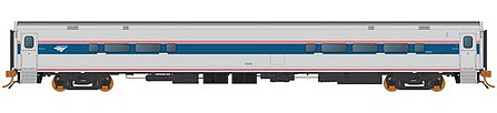 Rapido Trains 528031 N Scale Horizon Fleet Dinette - Ready to Run -- Amtrak 53511 (Phase VI, silver, blue, red, Travelscape Logo)