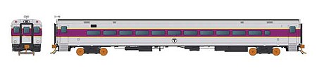 Rapido Trains 528039 N Scale Comet Commuter Cab Car - Ready to Run -- MBTA Boston (silver, purple)