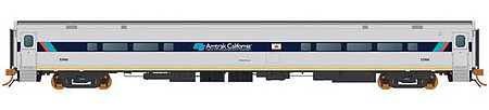 Rapido Trains 528048 N Scale Horizon Fleet Coach - Ready to Run -- Amtrak California 53501 Golden Horizon (silver, blue, yellow)