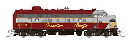 Rapido Trains 530527 N Scale GMD FP9A CP Style - LokSound and DCC -- Canadian Pacific 1412 (maroon, gray, yellow, Script Lettering)