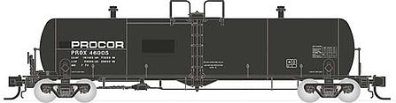 Rapido Trains 535005 N Scale Procor GP20 20,000-Gallon Tank Car 6-Pack - Ready to Run -- Procor Ltd. PROX Set 1 (black, Modern Small Logo)