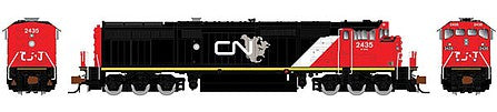 Rapido Trains 540009 N Scale GE Dash 8-40CM - Standard DC -- Canadian National 2443 (black, white, red, North America Logo)