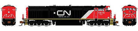Rapido Trains 540026 N Scale GE Dash 8-40CM - Standard DC -- Canadian National BCOL 4615 (black, white, red, Website Logo, BCOL Subletter