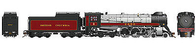 Rapido Trains 600091 HO Scale CP Class H1e 4-6-4 Royal Hudson w/Oil Tender - Standard DC -- British Columbia Railway #2860 (maroon, gray, black)