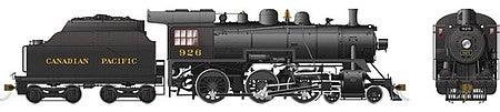 Rapido Trains 602002 HO Scale Class D10g 4-6-0 - Standard DC -- Canadian Pacific 926 (black)
