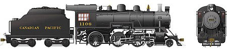 Rapido Trains 602009 HO Scale Class D10h 4-6-0 - Standard DC -- Canadian Pacific 1106 (black, graphite)