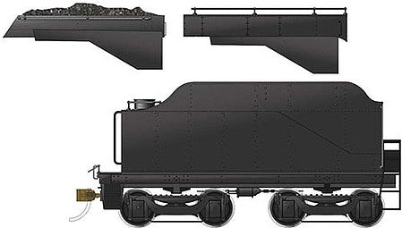 Rapido Trains 602091 HO Scale Class D10-Style Tender - Ready to Run -- Painted, Unlettered (black)