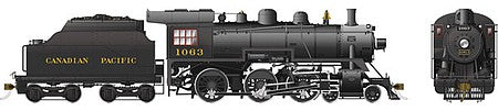 Rapido Trains 602505 HO Scale Class D10k 4-6-0 - LokSound and DCC -- Canadian Pacific 1063 (black, graphite)