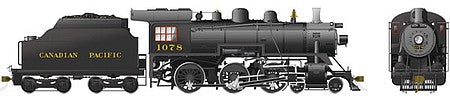 Rapido Trains 602507 HO Scale Class D10k 4-6-0 - LokSound and DCC -- Canadian Pacific 1078 (black, graphite)