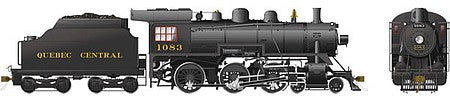 Rapido Trains 602513 HO Scale Class D10k 4-6-0 - LokSound and DCC -- Quebec Central 1083 (black)