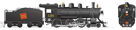 Rapido Trains 603007 HO Scale Class H-6-g 4-6-0 with Steel Cab - Standard DC -- Canadian National 1391 (black, red, Tilted Wafer Logo)