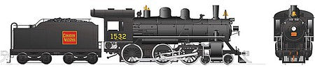 Rapido Trains 603015 HO Scale Class H-6-g 4-6-0 with Steel Cab - Standard DC -- Canadian National 1532 (black, red, Straight Wafer Logo)