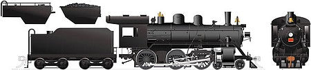 Rapido Trains 603017 HO Scale Class H-6-g 4-6-0 with Wood Cab - Standard DC -- Painted, Unlettered with Wood Cab