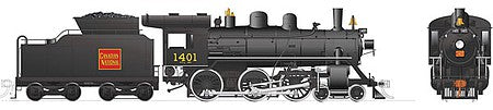 Rapido Trains 603514 HO Scale Class H-6-g 4-6-0 with Steel Cab - LokSound and DCC -- Canadian National 1401 (black, red, Straight Wafer Logo)