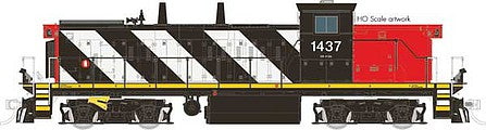 Rapido Trains 70036 N Scale GMD-1 1400-Series 4-Axle Version - Standard DC -- Canadian National #1434 (black, red Nose, white Stripes)
