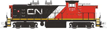 Rapido Trains 70052 N Scale GMD-1 1100-Series 4-Axle Version - Standard DC -- Canadian National 1166 (CN North America,black, red cab, white stripe)