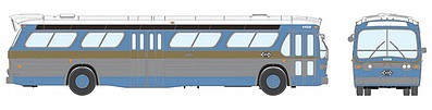 Rapido Trains 701035 HO Scale 1959-1986 GM New Look/Fishbowl Bus - Standard - Assembled -- St. Louis (Bi-State) #4312 (silver, blue, white)
