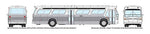 Rapido Trains 753070 HO Scale 1960s-1986 GM New Look-Fishbowl Bus - Deluxe Lighted - Assembled -- Painted, Unlettered 5303 Style (silver, white)