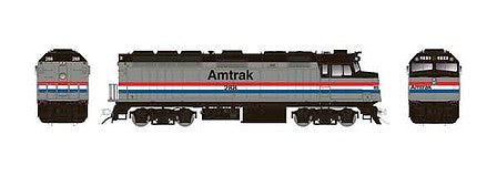 Rapido Trains 83105 HO Scale EMD F40PH Phase 2 - Standard DC -- Amtrak 309 (Phase III, Platinum Mist, Equal blue and red Stripes)
