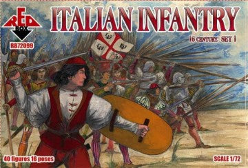 Red Box Figures 72099 1/72 Italian Infantry XVI Century Set #1 (40)