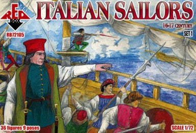 Red Box Figures 72105 1/72 Italian Sailors XVI-XVII Century Set #1 (36)